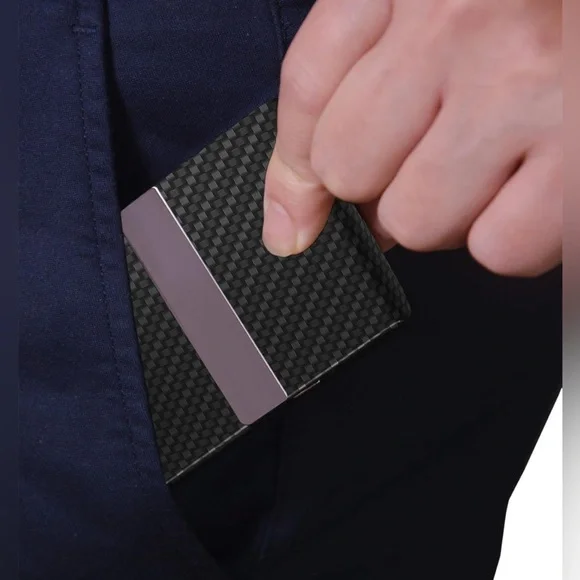 Unisex Business Card Holder with Ultra Slim Design, Premium PU Leather - Picture 2 of 3